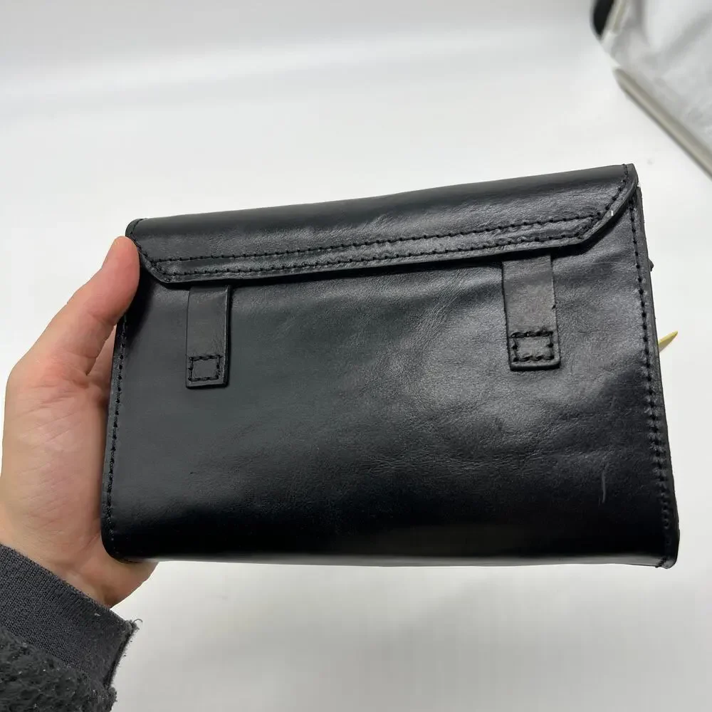 Patricia Nash Leather Bishop Belt Bag with Chain Strap Black